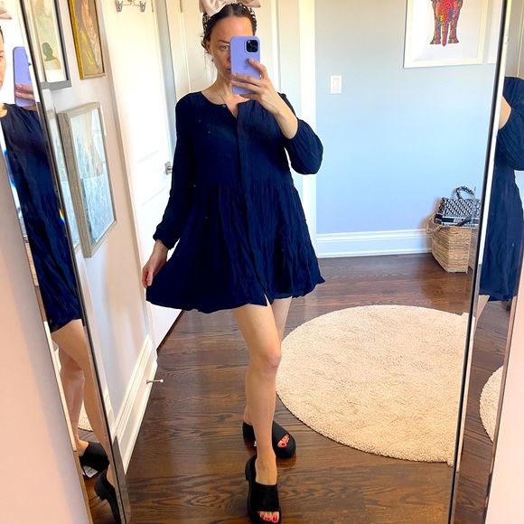 beautiful and stylish Wilfred dress in navy - Picture 1 of 6